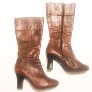 A.N.A A New Approach Brown Leather High Boots